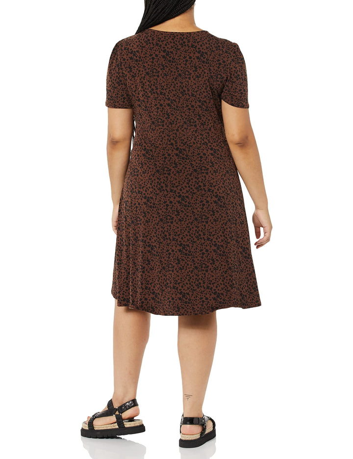 Novaria Vestito Donna Fit & Flare – Scollo a V, Jersey Elasticizzato & A-Line Floreale