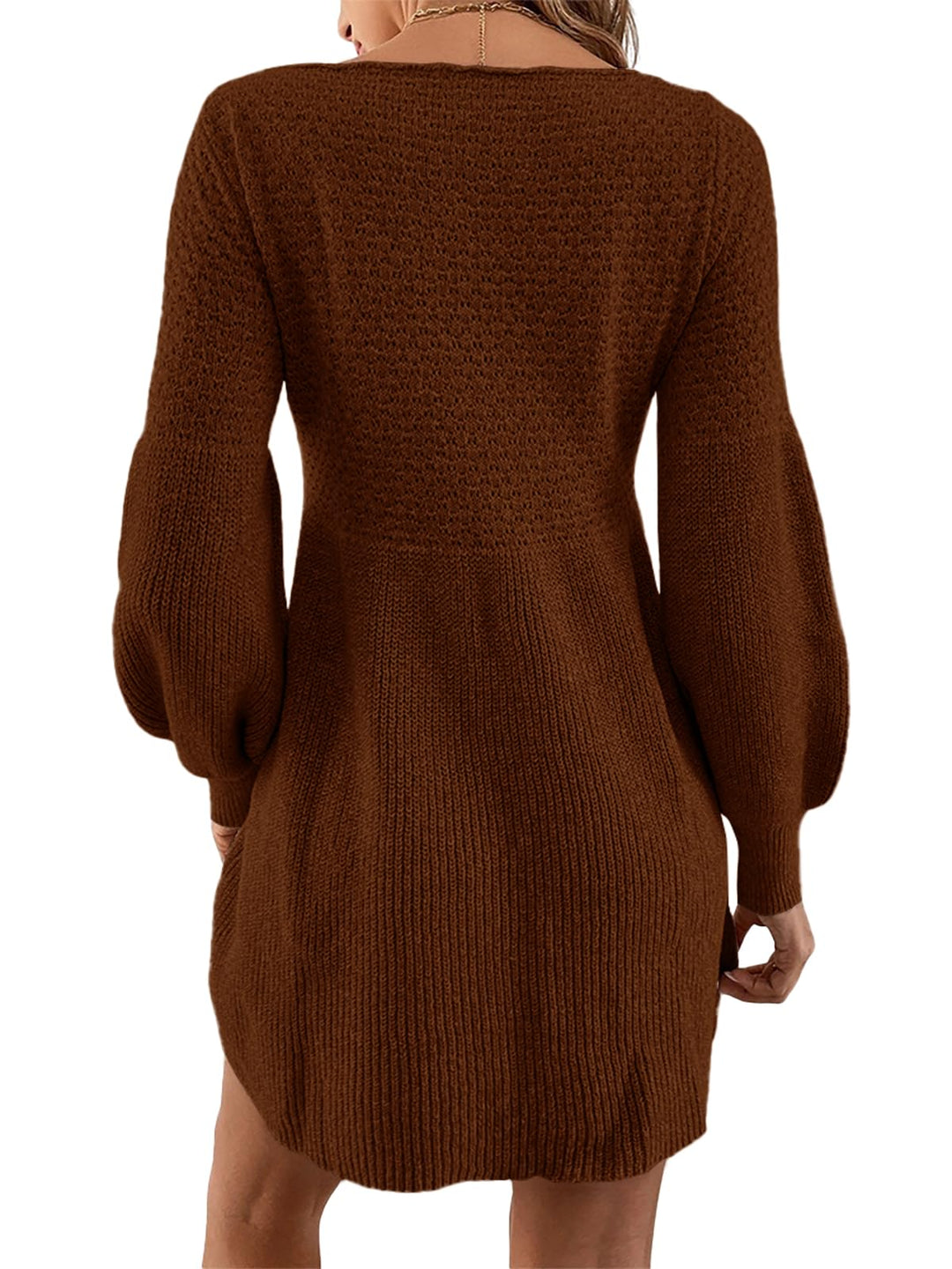 Scottie Vestito Maglia Donna – Maniche a Sbuffo, Vita Alta & Mini A-Line Elegante