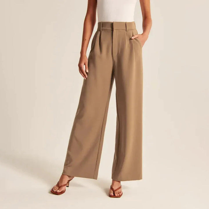 Damenhose mit hoher Taille | Weit geschnitten