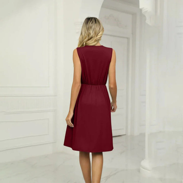 Rochie fără mâneci brodată pentru femei | Mini