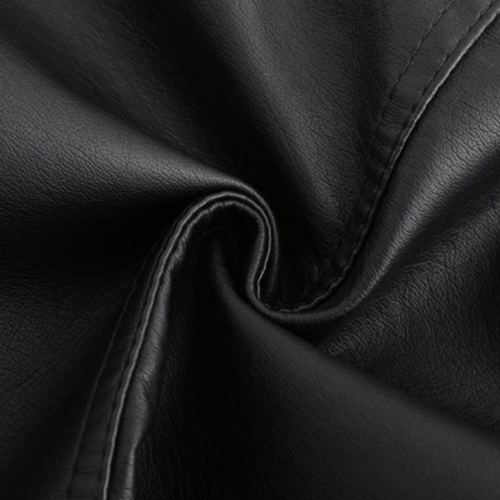 Carla Giacca Biker Donna Cropped – Bunda z ekologické kůže s vysokým límcem a prošívanými detaily