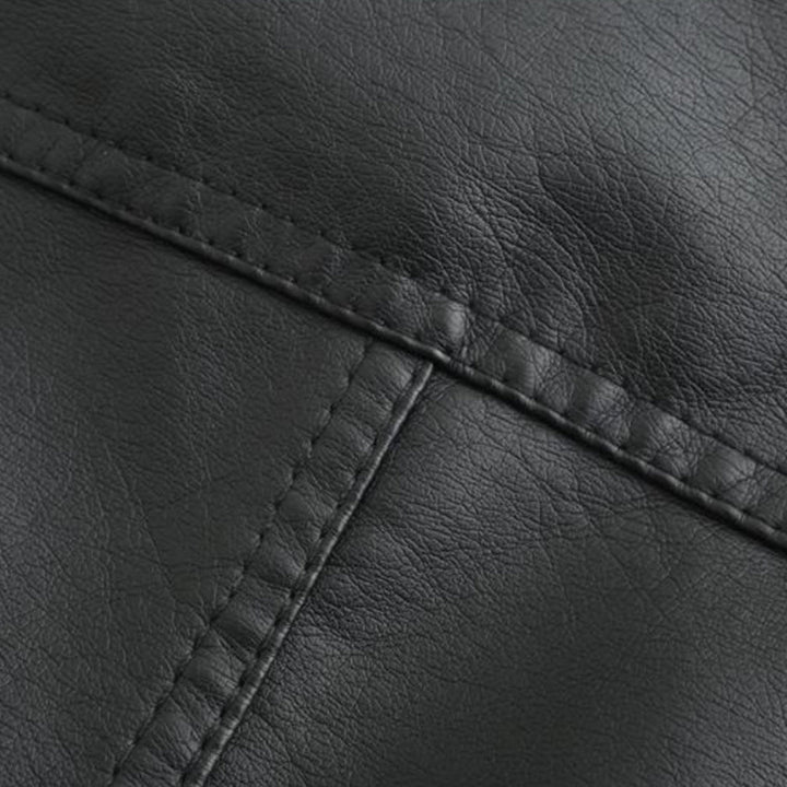 Carla Giacca Biker Donna Cropped – Bunda z ekologické kůže s vysokým límcem a prošívanými detaily