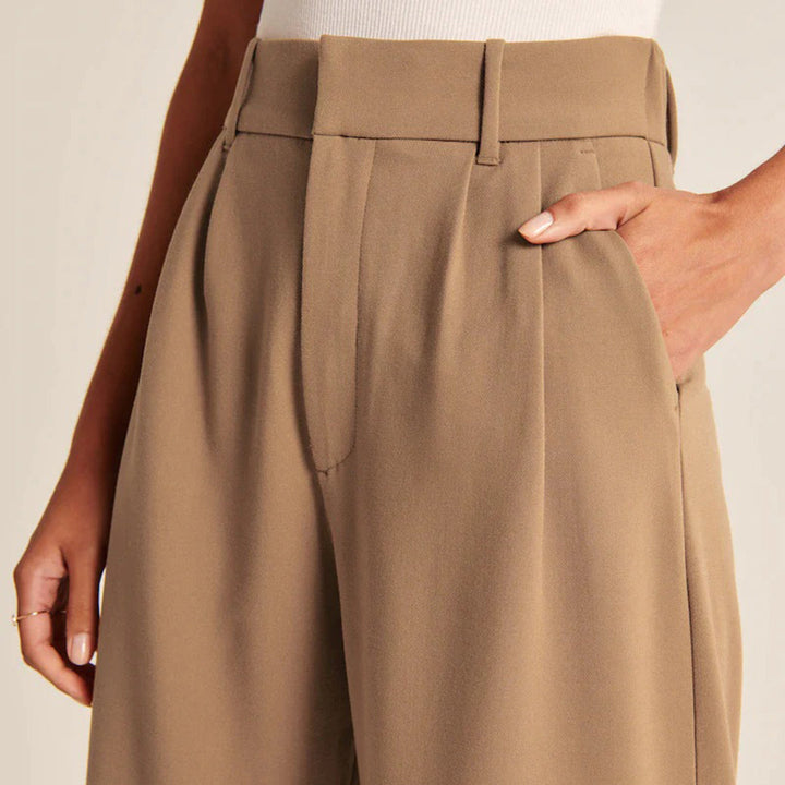 Damenhose mit hoher Taille | Weit geschnitten