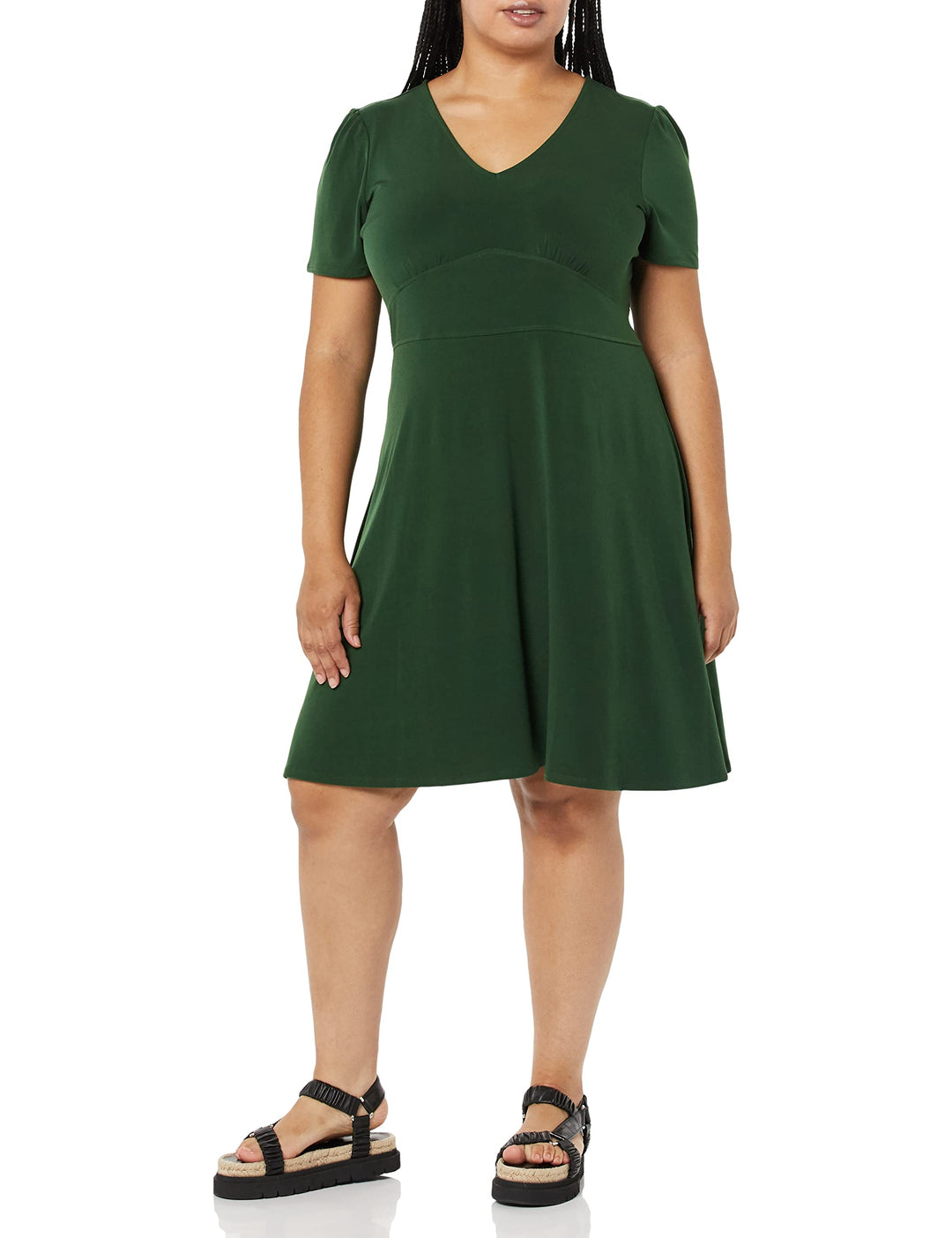 Novaria Vestito Donna Fit & Flare – Scollo a V, Jersey Elasticizzato & A-Line Floreale