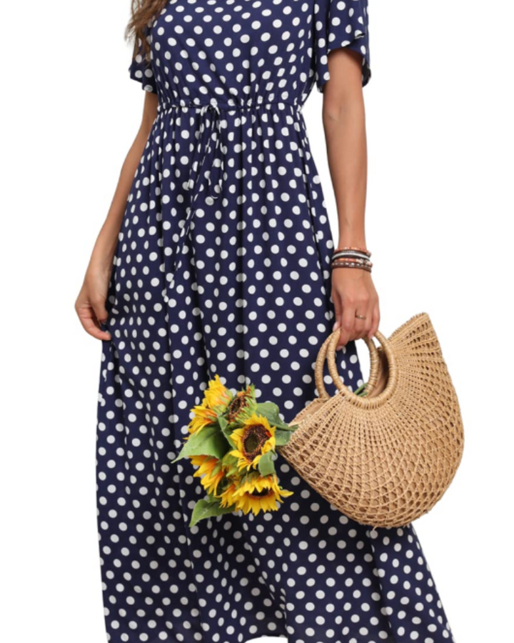 Elnora Vestito Maxi Boho Donna – Scollo a V, Coulisse in Vita & Abito Floreale Fluido