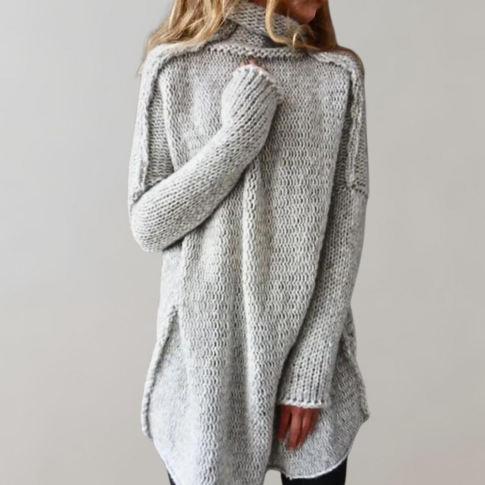 Mili Maglione Donna a Collo Alto – Pullover Lungo Morbido con Maniche Lunghe e Vestibilità Ampia