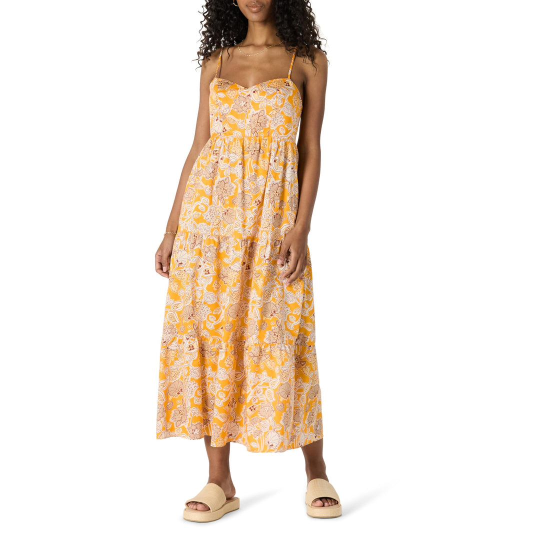 Delyth Maxikleid Damen – V-Ausschnitt, Verstellbare Träger & A-Linie mit Volants