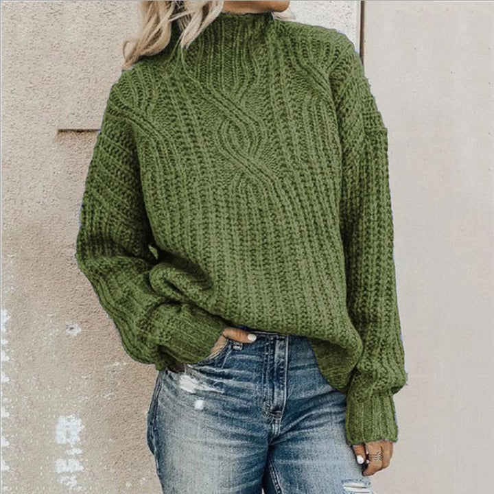 Maglione Casual Larga Lavorato A Maglia Da Donna | Dolcevita