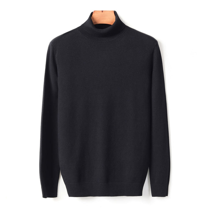 Lucas Maglione Bărbați cu Guler Înalt – Pulover Slim Fit Elegant din Țesătură Moale și Caldă