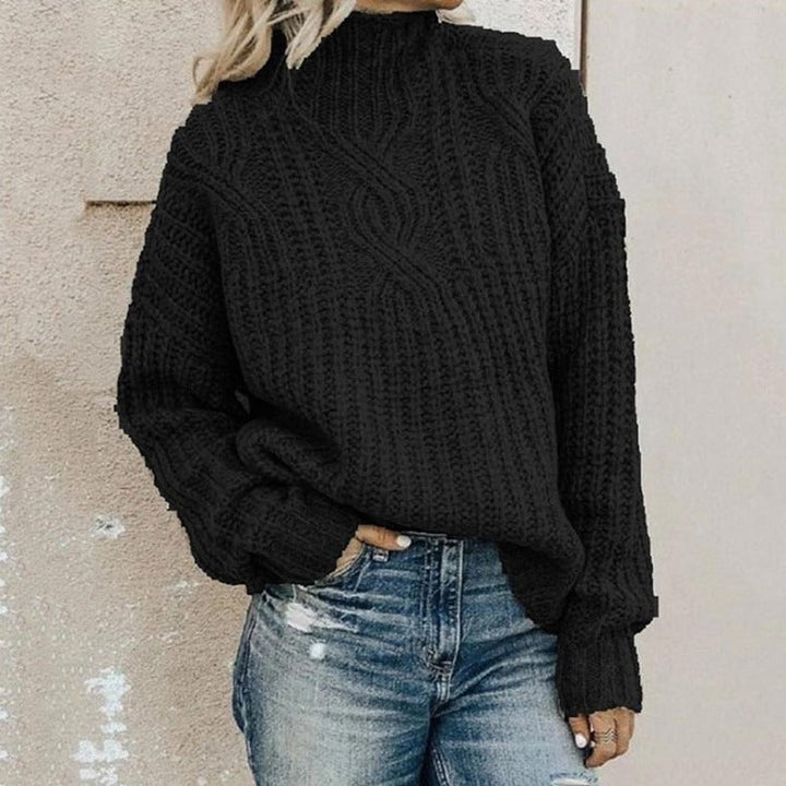Maglione Casual Larga Lavorato A Maglia Da Donna | Dolcevita