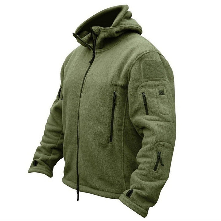 Raw Jakke til Mænd i Termisk Fleece Militærstil – Vindafvisende, Hætte & Udendørs Komfort