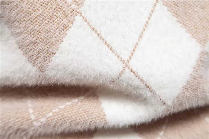 Richard Maglione Bărbat Argyle – Pulover de Iarnă Elegant din Tricot cu Model Clasic