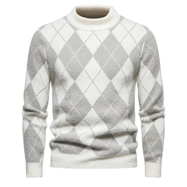 Richard Maglione Bărbat Argyle – Pulover de Iarnă Elegant din Tricot cu Model Clasic