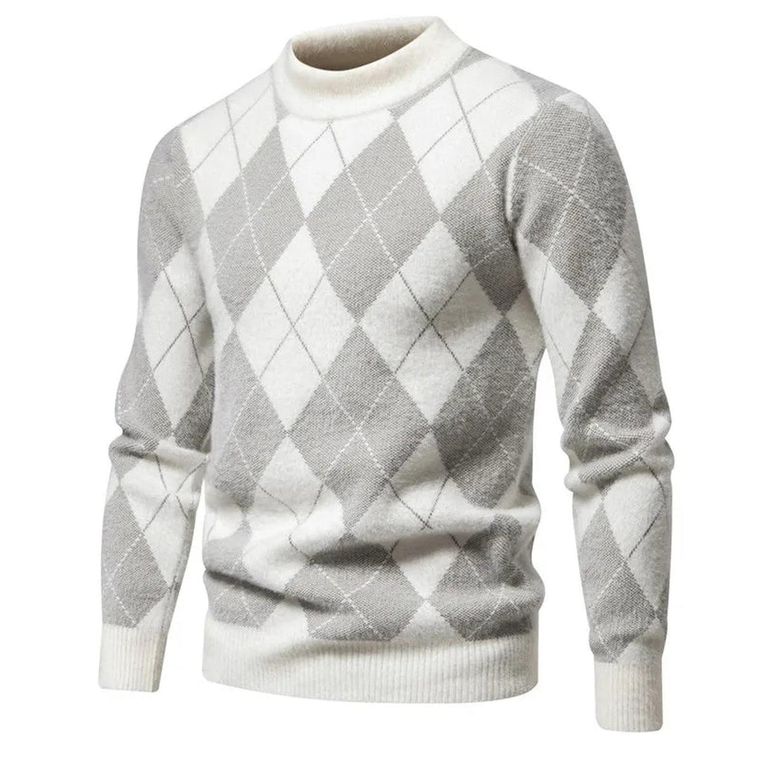 Richard Maglione Bărbat Argyle – Pulover de Iarnă Elegant din Tricot cu Model Clasic