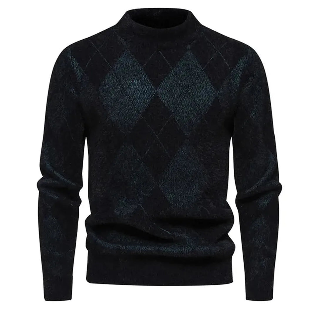 Richard Maglione Bărbat Argyle – Pulover de Iarnă Elegant din Tricot cu Model Clasic