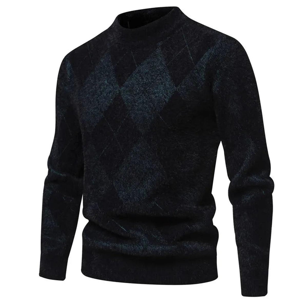 Richard Maglione Bărbat Argyle – Pulover de Iarnă Elegant din Tricot cu Model Clasic
