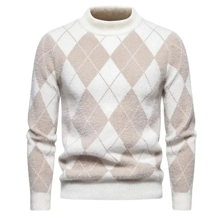 Richard Maglione Bărbat Argyle – Pulover de Iarnă Elegant din Tricot cu Model Clasic