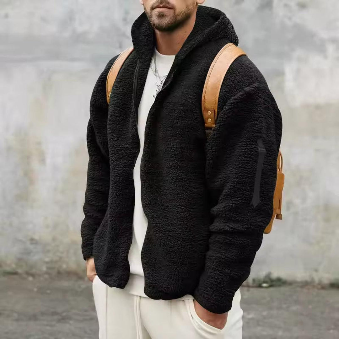 Reagan Herrenjacke aus Fleece Oversize – Winterfleece mit Kapuze und Reißverschluss