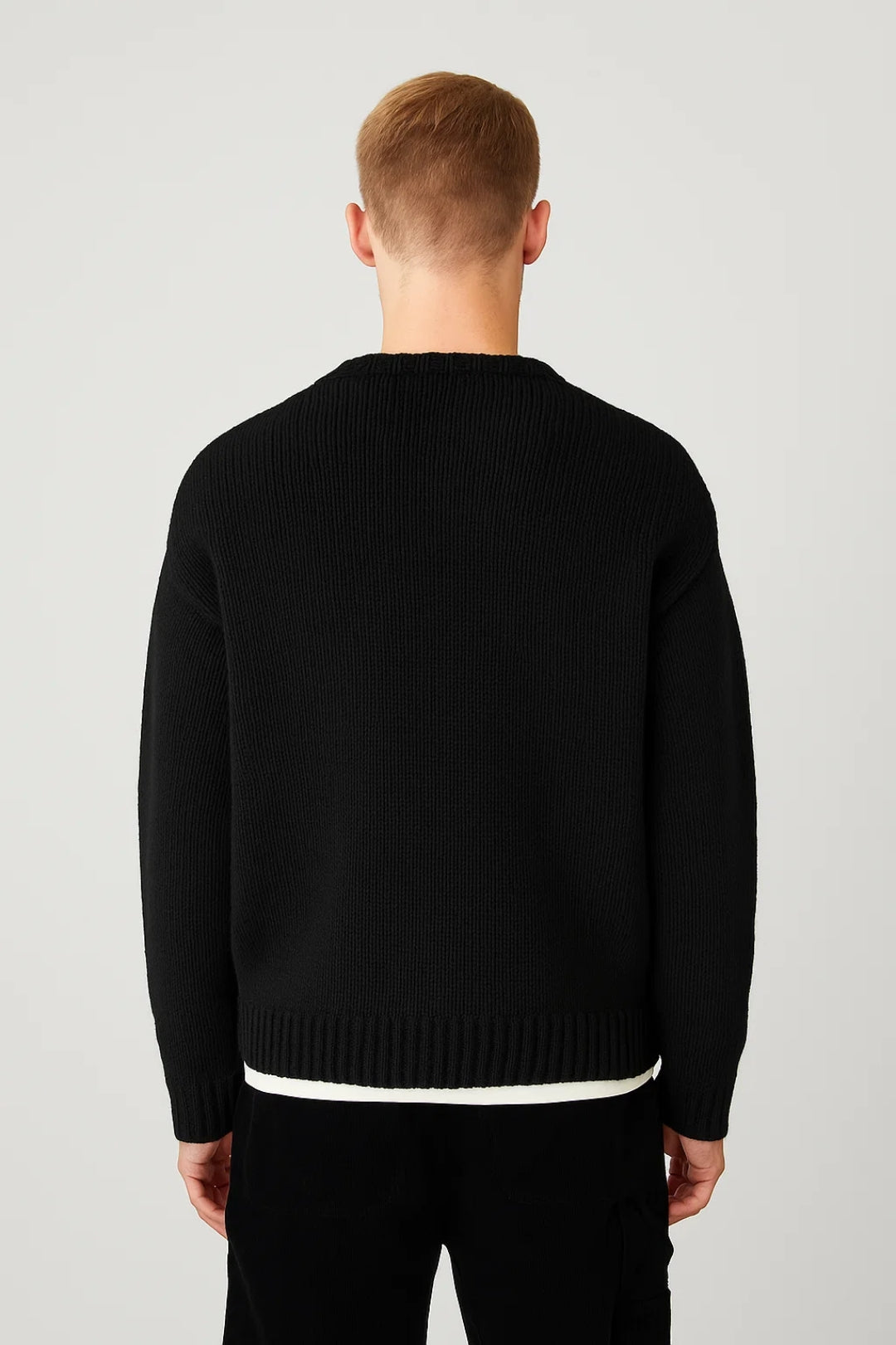 Amon Maglione Homme Col Rond – Pull Décontracté Chaud avec Maille Épaisse et Coupe Décontractée