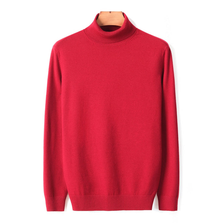 Lucas Maglione Bărbați cu Guler Înalt – Pulover Slim Fit Elegant din Țesătură Moale și Caldă
