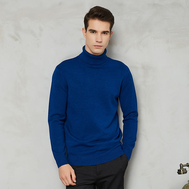Lucas Maglione Bărbați cu Guler Înalt – Pulover Slim Fit Elegant din Țesătură Moale și Caldă