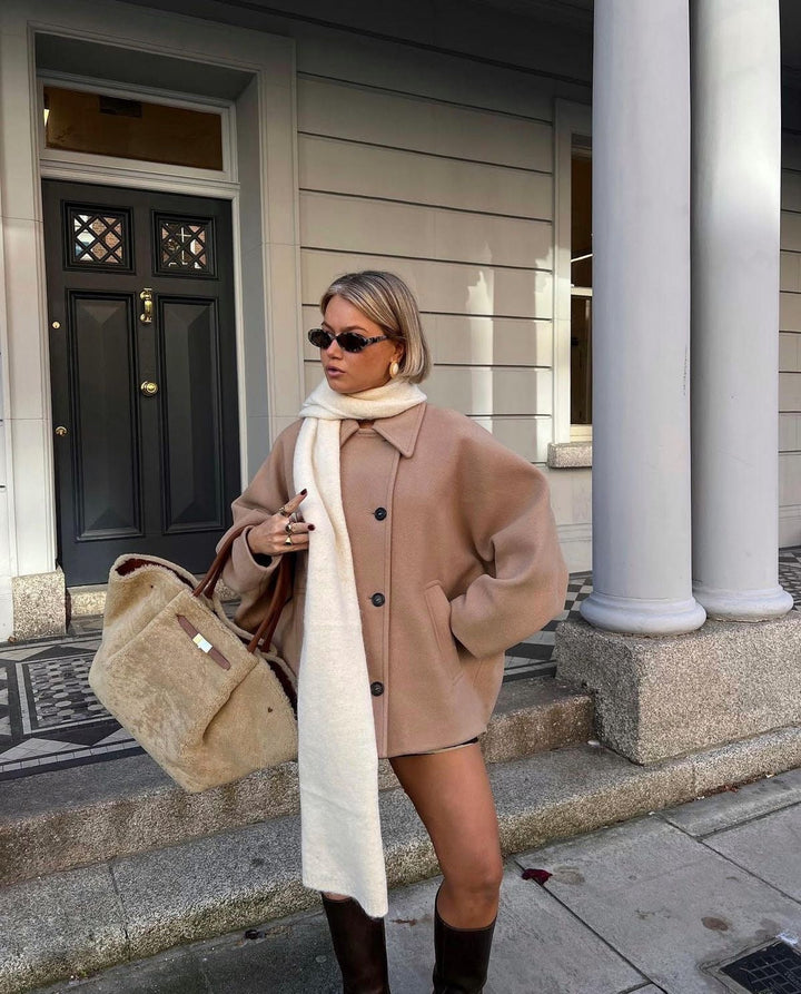 Olivia Cappotto Oversize Donna σε Μαλλί – Ζεστό, Κομψό και Χαλαρό Στυλ