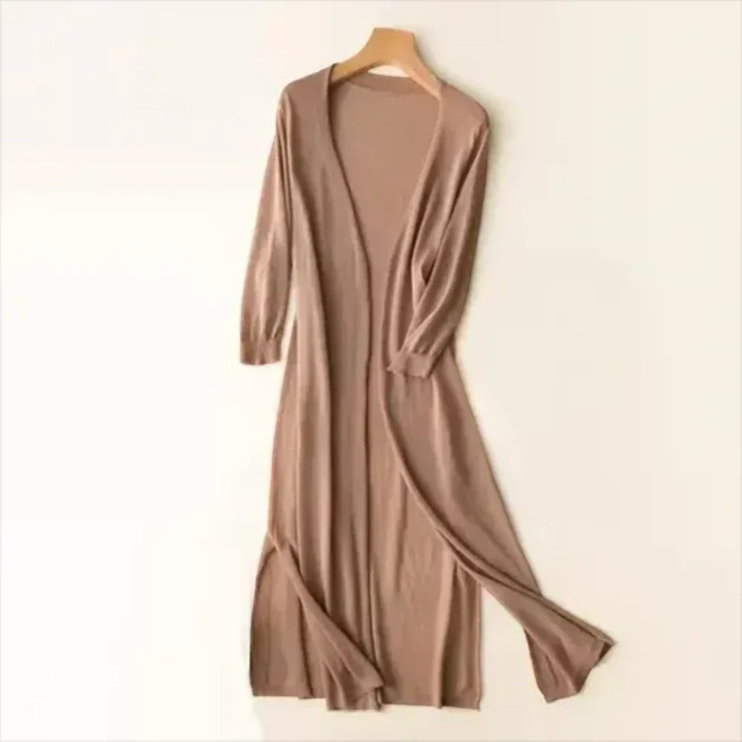 Éva | Damen Leichter Langer Cardigan | Langarm