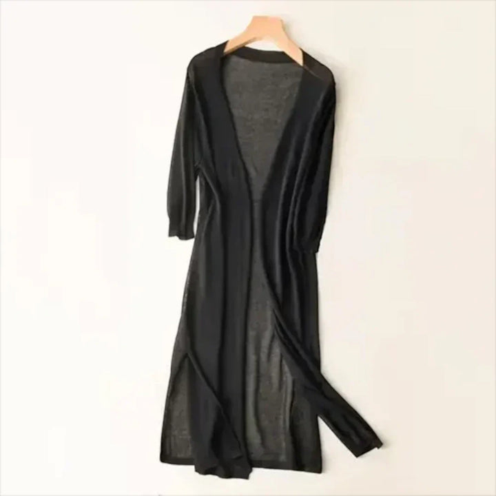 Éva | Damen Leichter Langer Cardigan | Langarm
