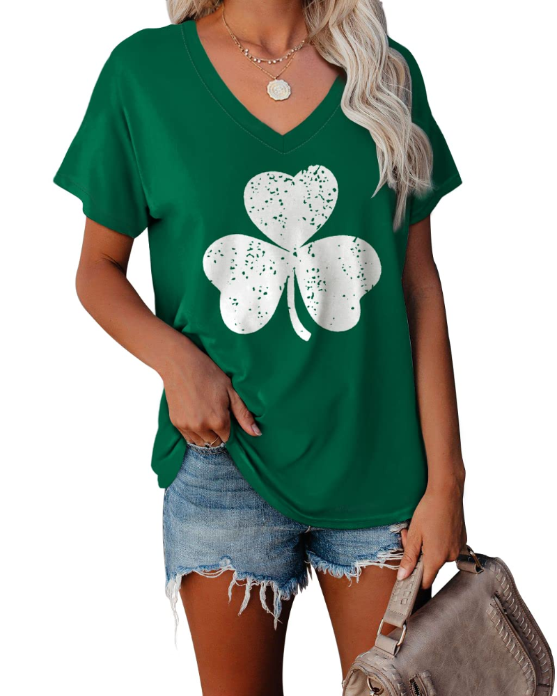 T-shirt Isela Femme – Col en V, Manches Relevées & Top Décontracté Coupe Ample