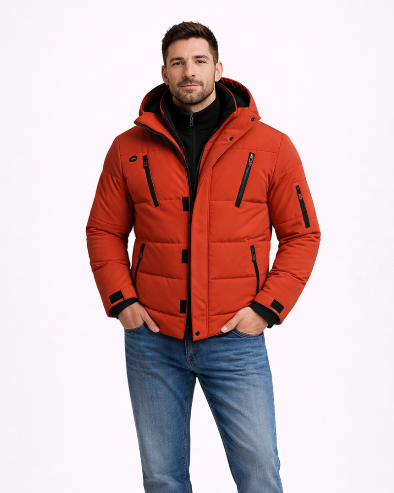 Leo Giacca Invernale Uomo Impermeabile – Cappotto Antivento con Cappuccio Caldo
