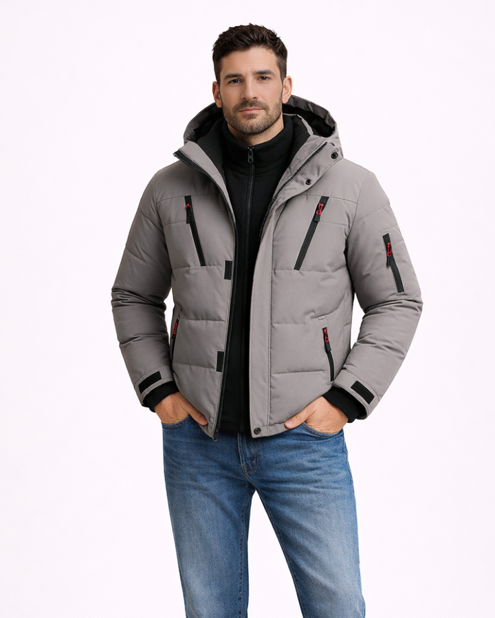 Leo Giacca Invernale Uomo Impermeabile – Cappotto Antivento con Cappuccio Caldo