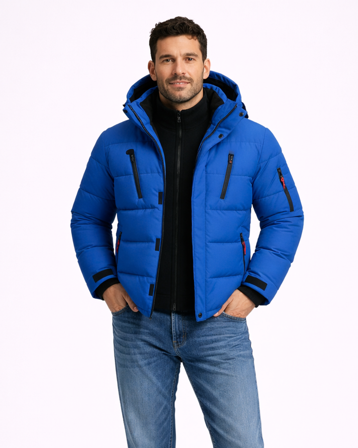 Leo Giacca Invernale Uomo Impermeabile – Cappotto Antivento con Cappuccio Caldo