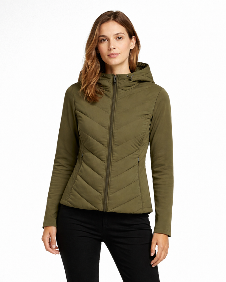 Veste Softshell Matelassée Erich Giacca Donna – Veste Légère avec Capuche, Veste d'Hiver
