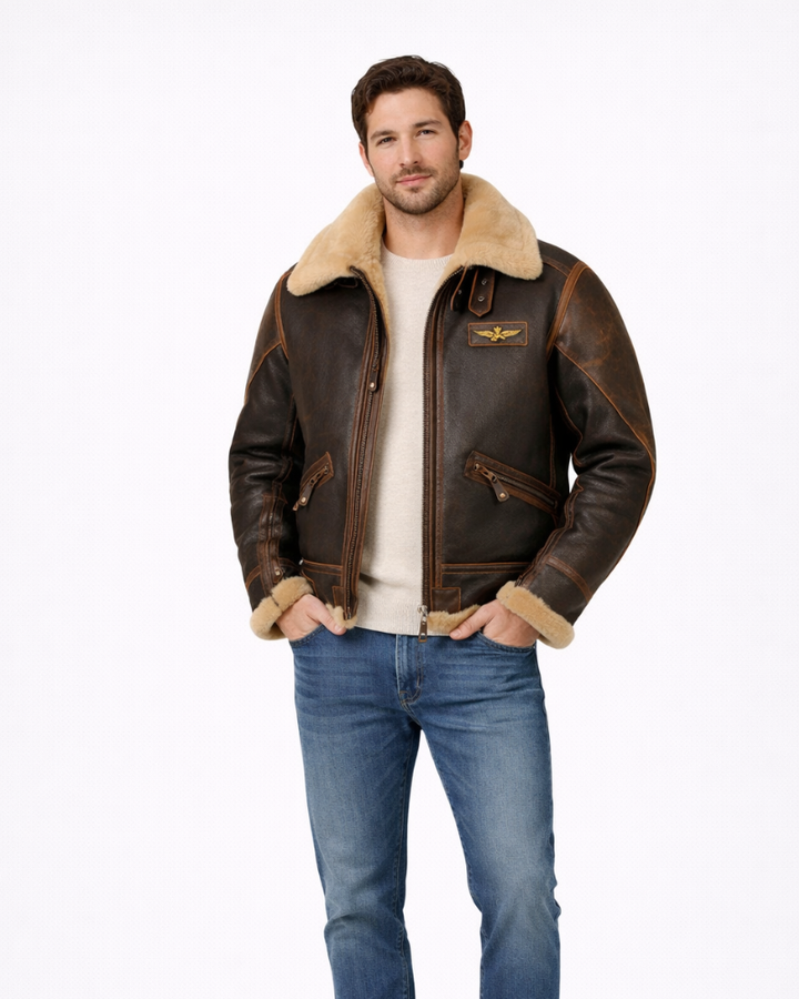 Donito Kurtka Pilota Męska – Elegancka Casualowa Kurtka Lotnicza Slim Fit Zimowa