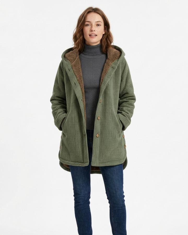 Clarissa Geacă de damă de iarnă – Palton călduros cu glugă, stil casual confortabil