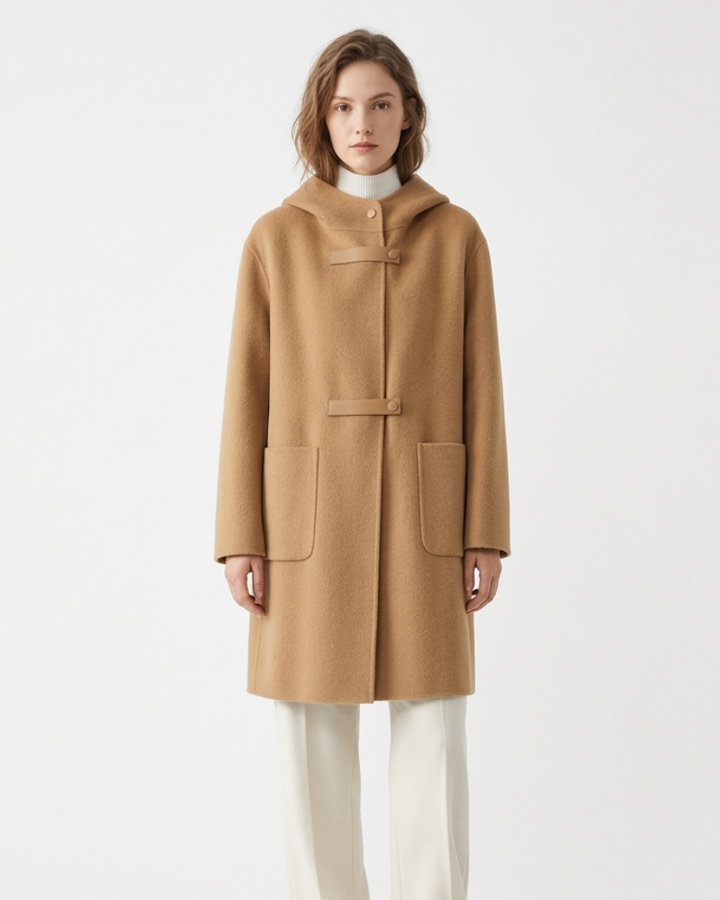 Carys Giacca Cashmere Donna con Cappuccio – Cardigan Morbido Double-Face Elegante