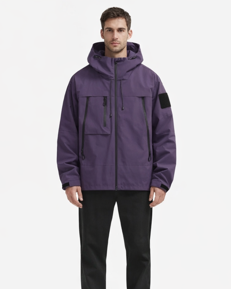 Theo Giacca Uomo con Cappuccio – Cappotto Multi Tasche Zip Vestibilità Ampia Casual