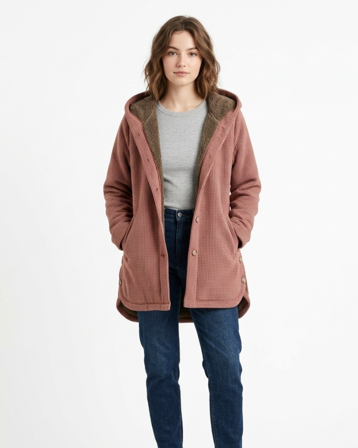 Clarissa Geacă de damă de iarnă – Palton călduros cu glugă, stil casual confortabil