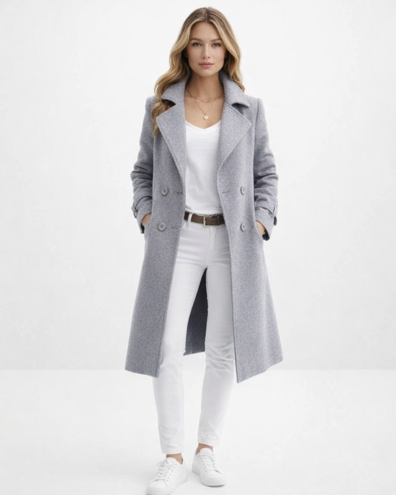 Lulu Cappotto Donna Lungo Elegante – Cappotto Invernale con Collo Sartoriale Caldo Stile Moderno