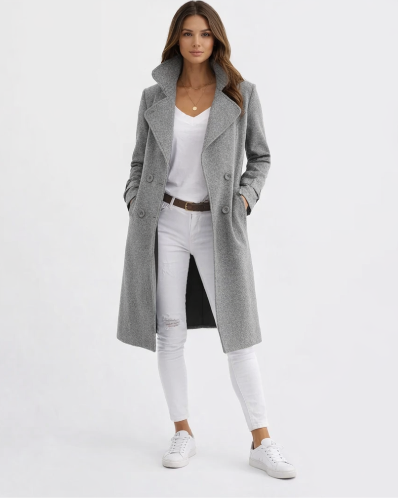 Lulu Cappotto Donna Lungo Elegante – Cappotto Invernale con Collo Sartoriale Caldo Stile Moderno