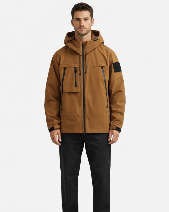 Theo Giacca Uomo con Cappuccio – Cappotto Multi Tasche Zip Vestibilità Ampia Casual