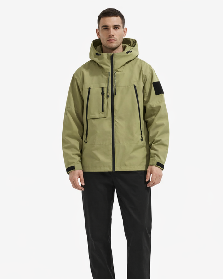 Theo Giacca Uomo con Cappuccio – Cappotto Multi Tasche Zip Vestibilità Ampia Casual