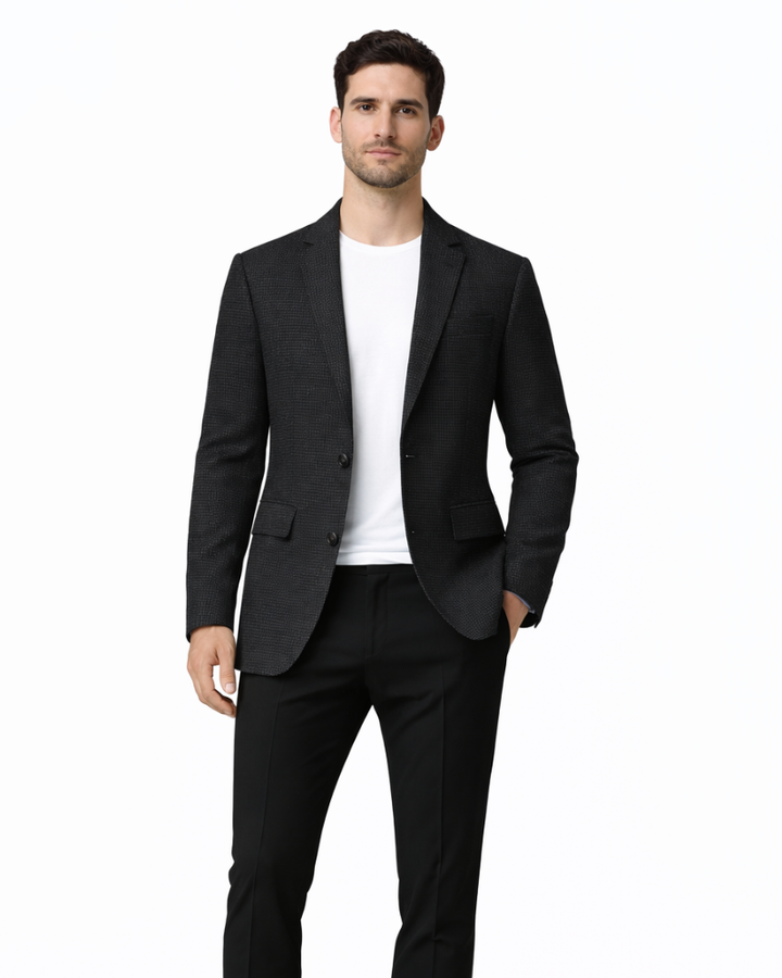 Victor Giacca Bărbați din Lână – Palton Elegant Slim cu Model Clasic în Carouri