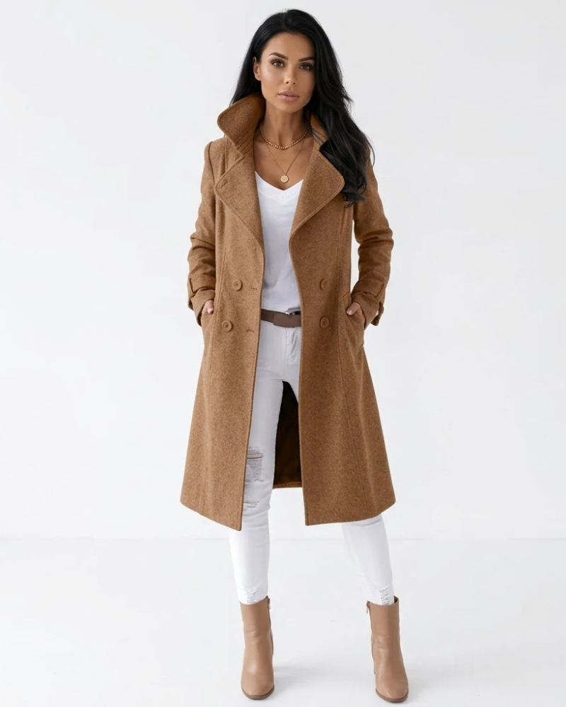 Lulu Cappotto Donna Lungo Elegante – Cappotto Invernale con Collo Sartoriale Caldo Stile Moderno