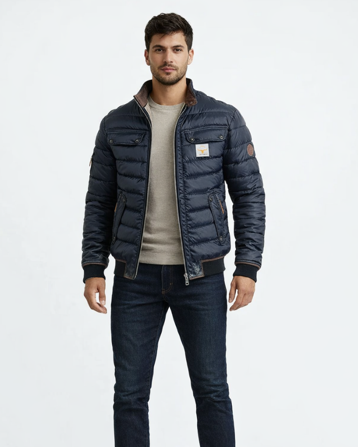 Evren Herren Freizeitjacke – Winterjacke mit Stehkragen und Utility-Taschen