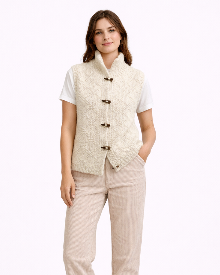 Women's Sleeveless Senna Cardigan – Elegant Open Lightweight Vest for Layered Outfits