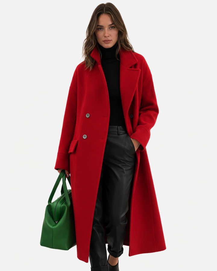 Charlie Cappotto Donna Lungo Elegante – Cappotto con Collo Alto e Bottoni
