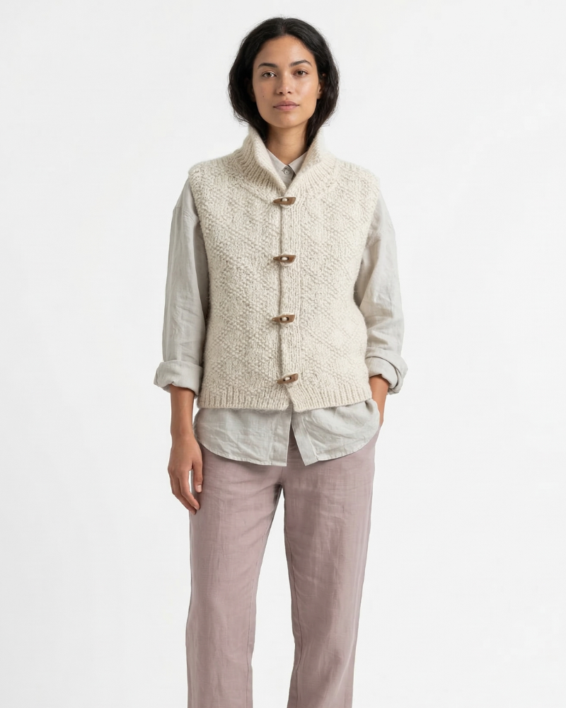 Women's Sleeveless Senna Cardigan – Elegant Open Lightweight Vest for Layered Outfits