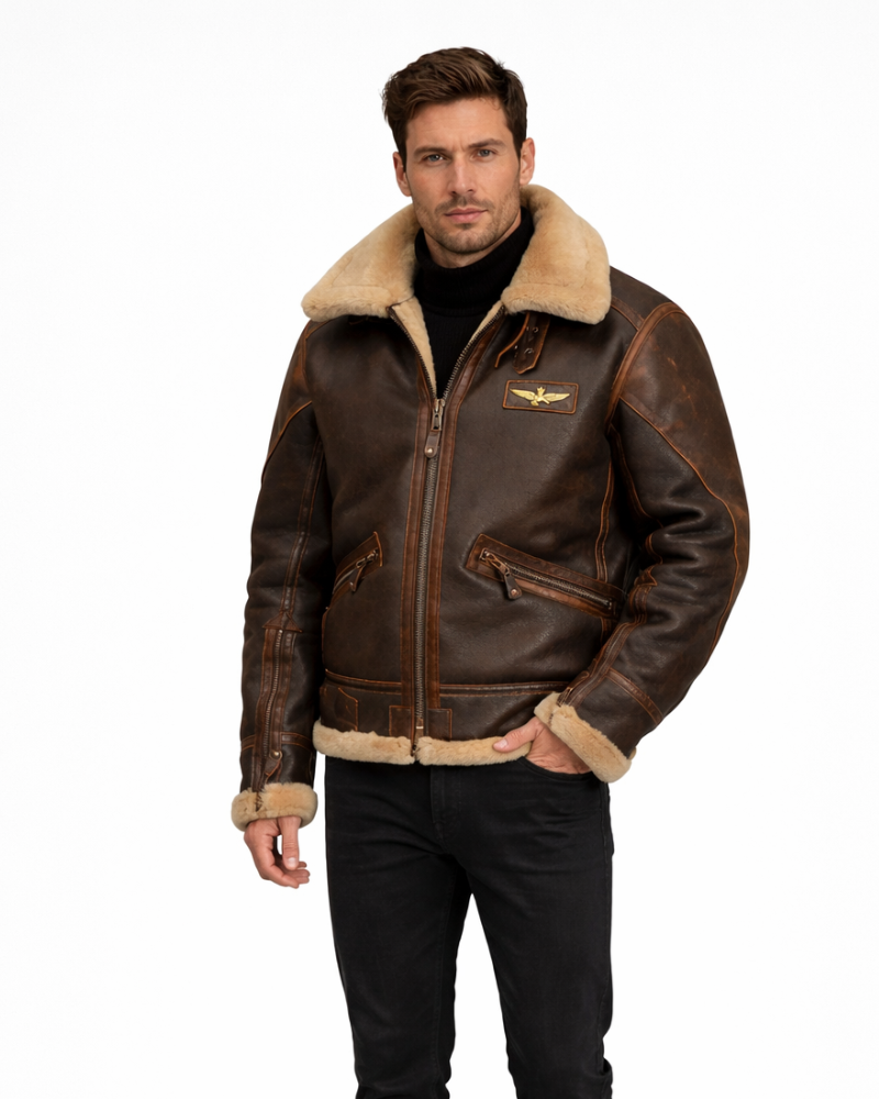 Donito Kurtka Pilota Męska – Elegancka Casualowa Kurtka Lotnicza Slim Fit Zimowa