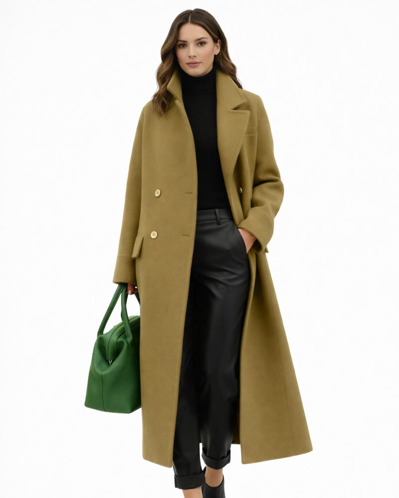 Charlie Cappotto Donna Lungo Elegante – Cappotto con Collo Alto e Bottoni